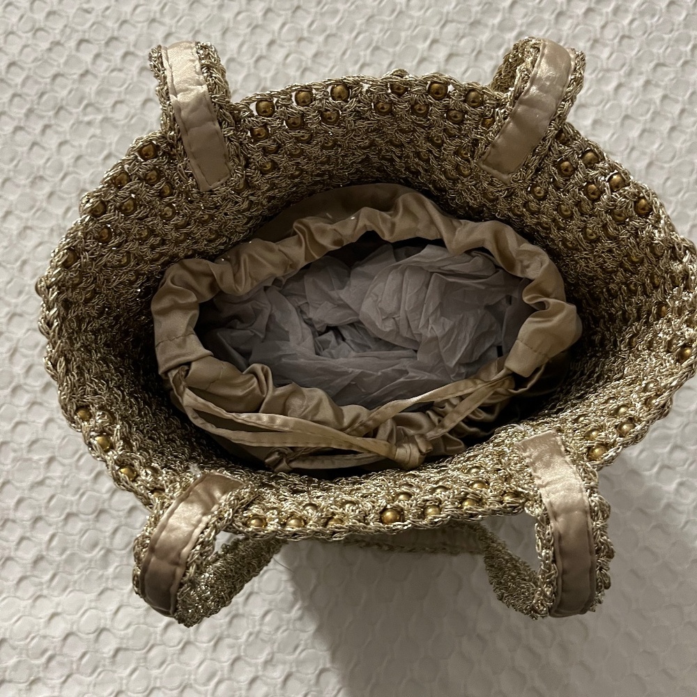 Zara Gold Beaded Bucket Bag - Picture 6 of 9
